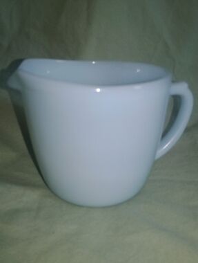 Vintage Fire King Blue Glass Creamer Pitcher 3" Tall